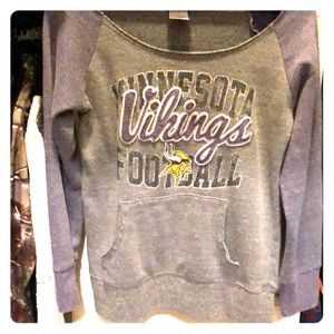 Off the shoulder Minnesota Vikings sweater shirt
